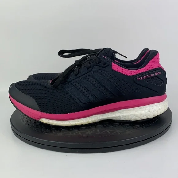 Adidas Boost Supernova Glide 8 Black/Pink Running Shoes AF6557 Women's Size 9 - Picture 8 of 12
